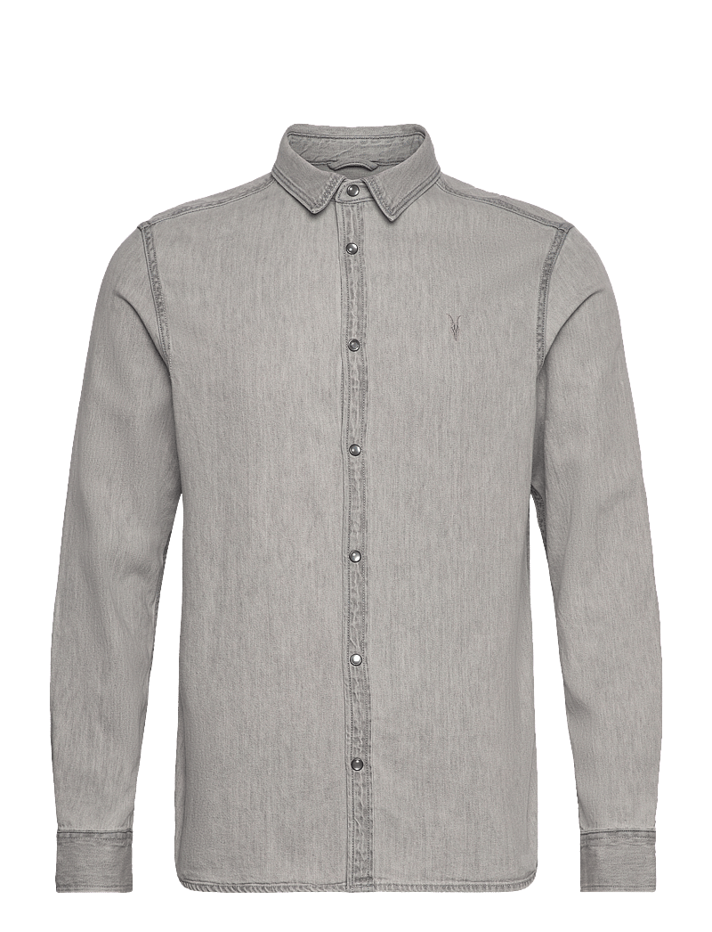 AllSaints - gleason ls shirt - jeanshemden - grey - 0