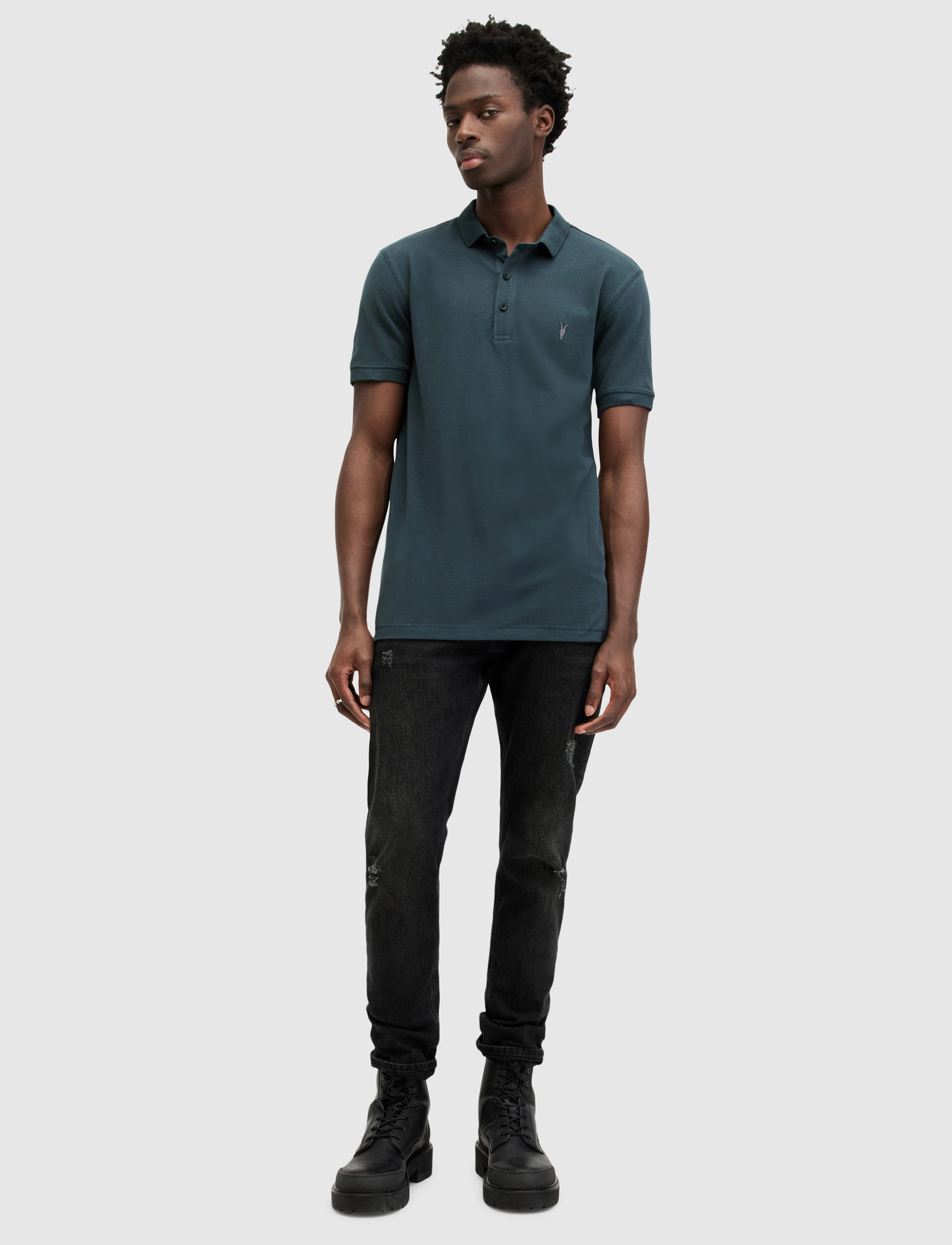 AllSaints - REFORM SS POLO - marine blue - 4