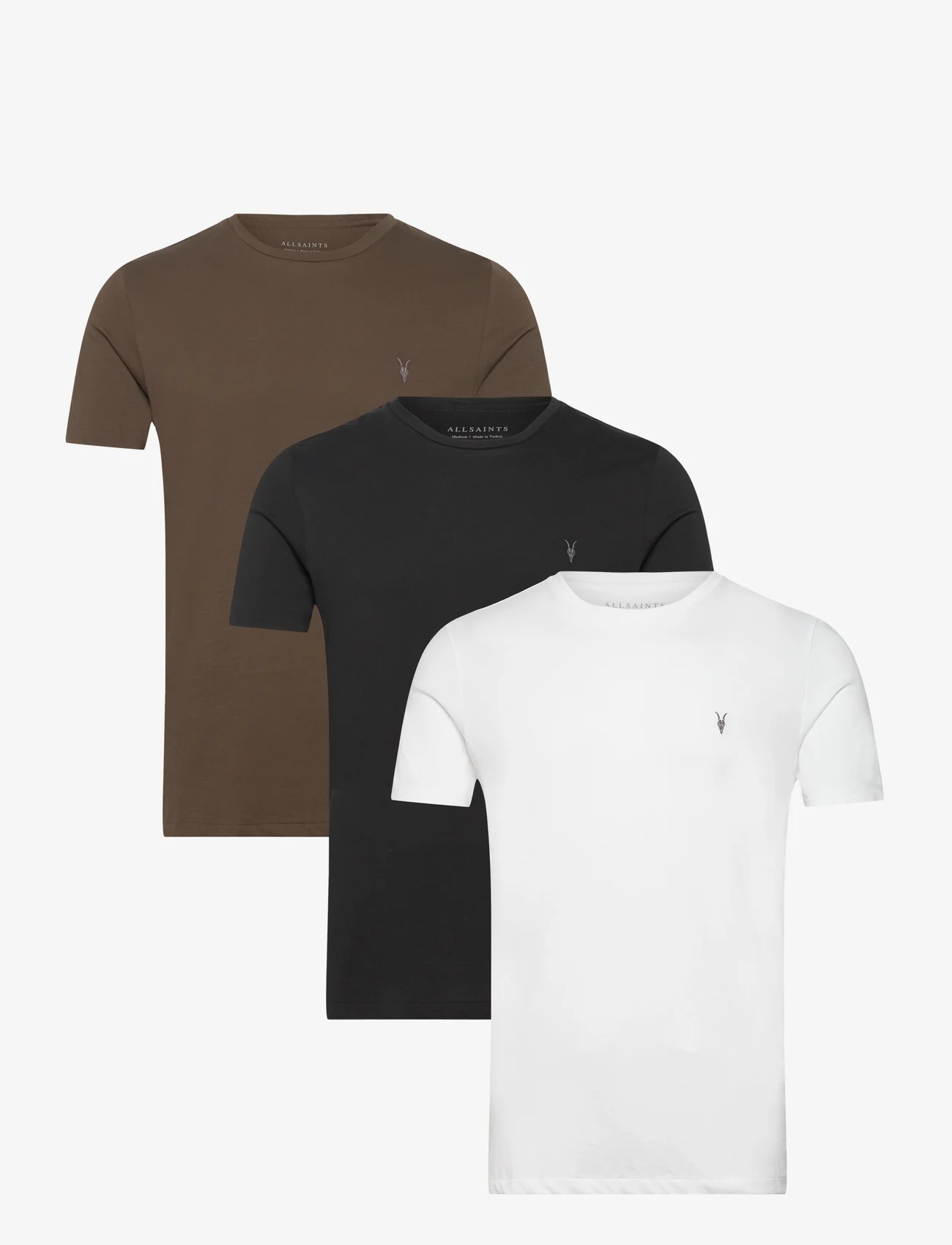 AllSaints - TONIC SS CREW 3 PK - basic t-shirts - grn/opt wht/jt blk - 0