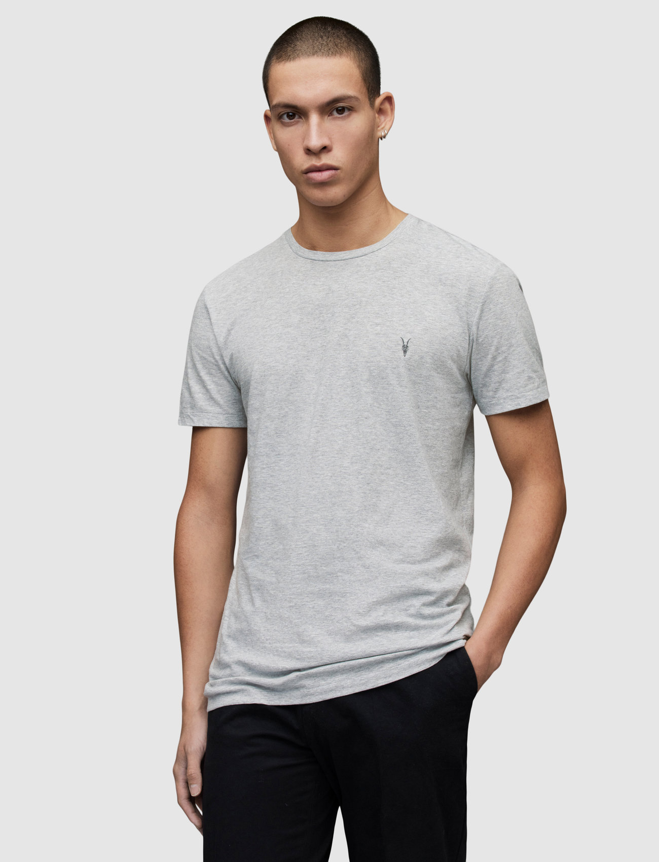 AllSaints - TONIC SS CREW 3 PK - basic t-shirts - optic/black/grey - 1