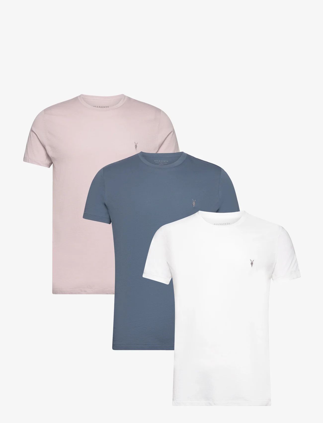 AllSaints - TONIC SS CREW 3 PK - basic t-shirts - opt wht/lilac/blue - 0