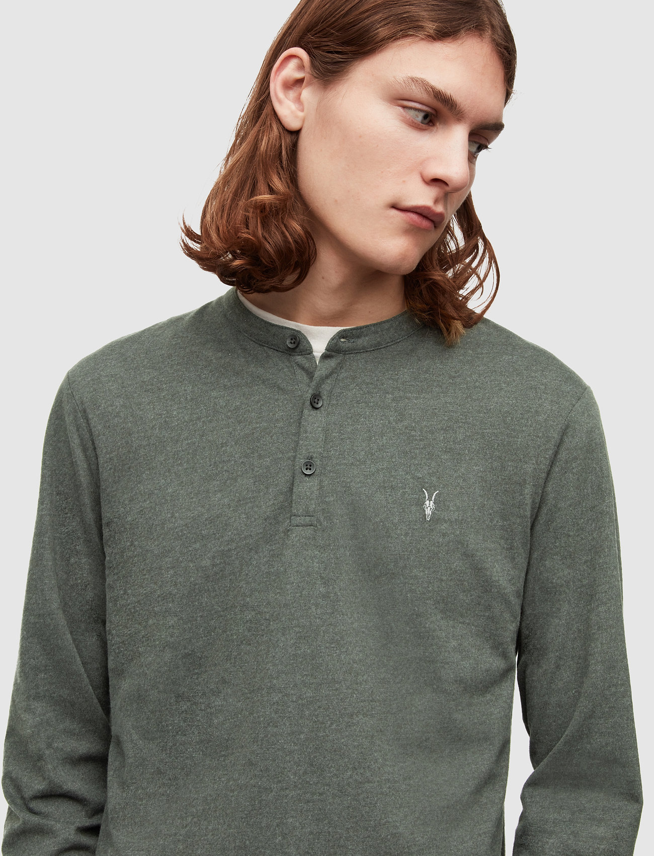AllSaints - BRACE LS HENLEY - smoked black marl - 3