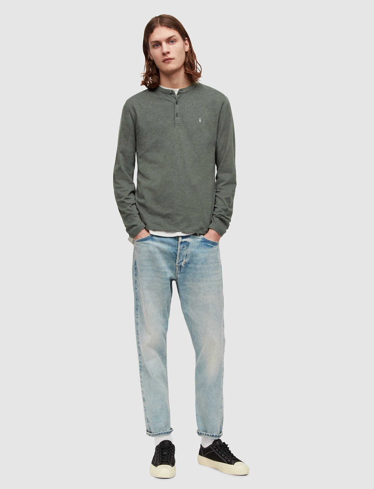 AllSaints - BRACE LS HENLEY - smoked black marl - 4