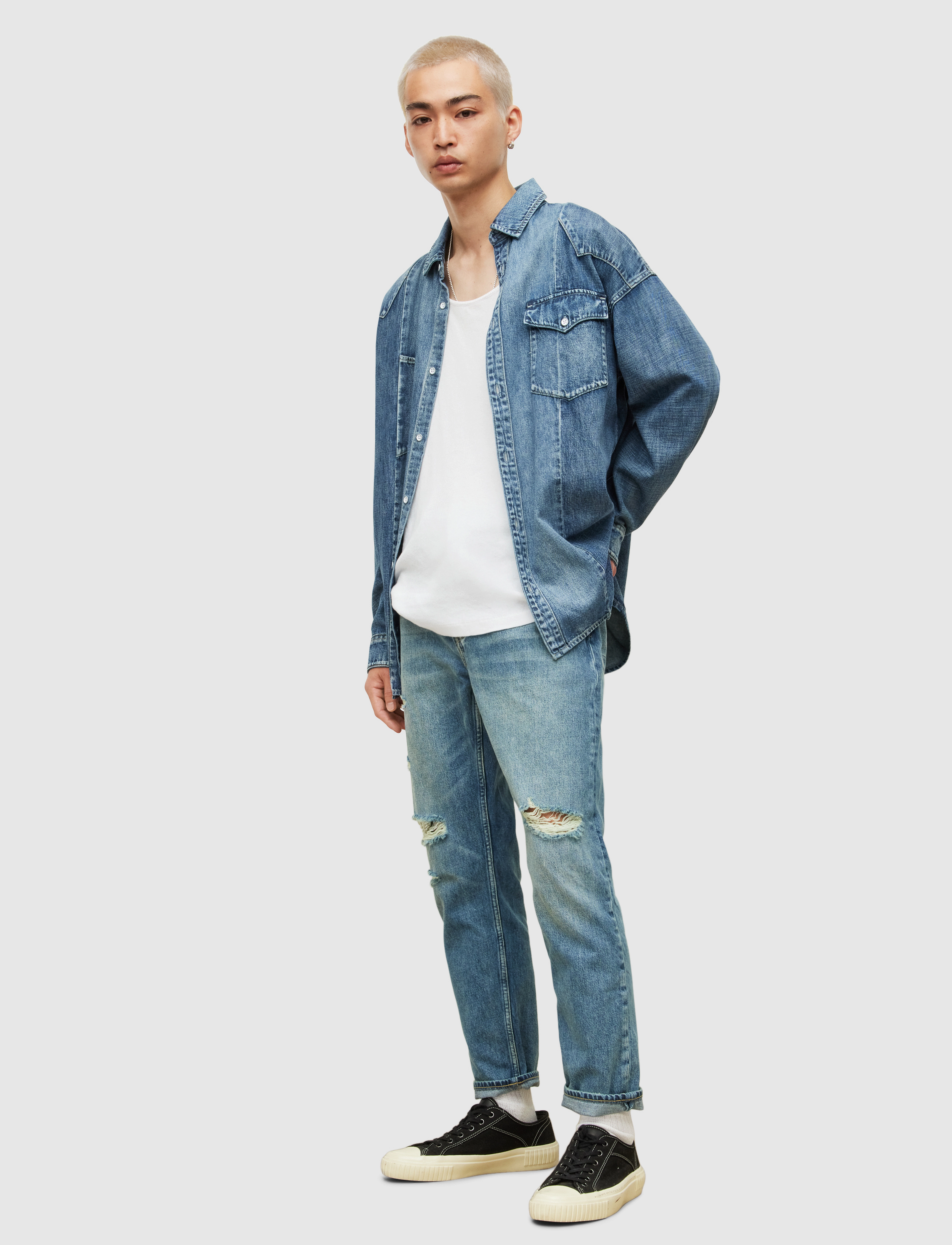 AllSaints - JACK DAMAGED - mid indigo - 4