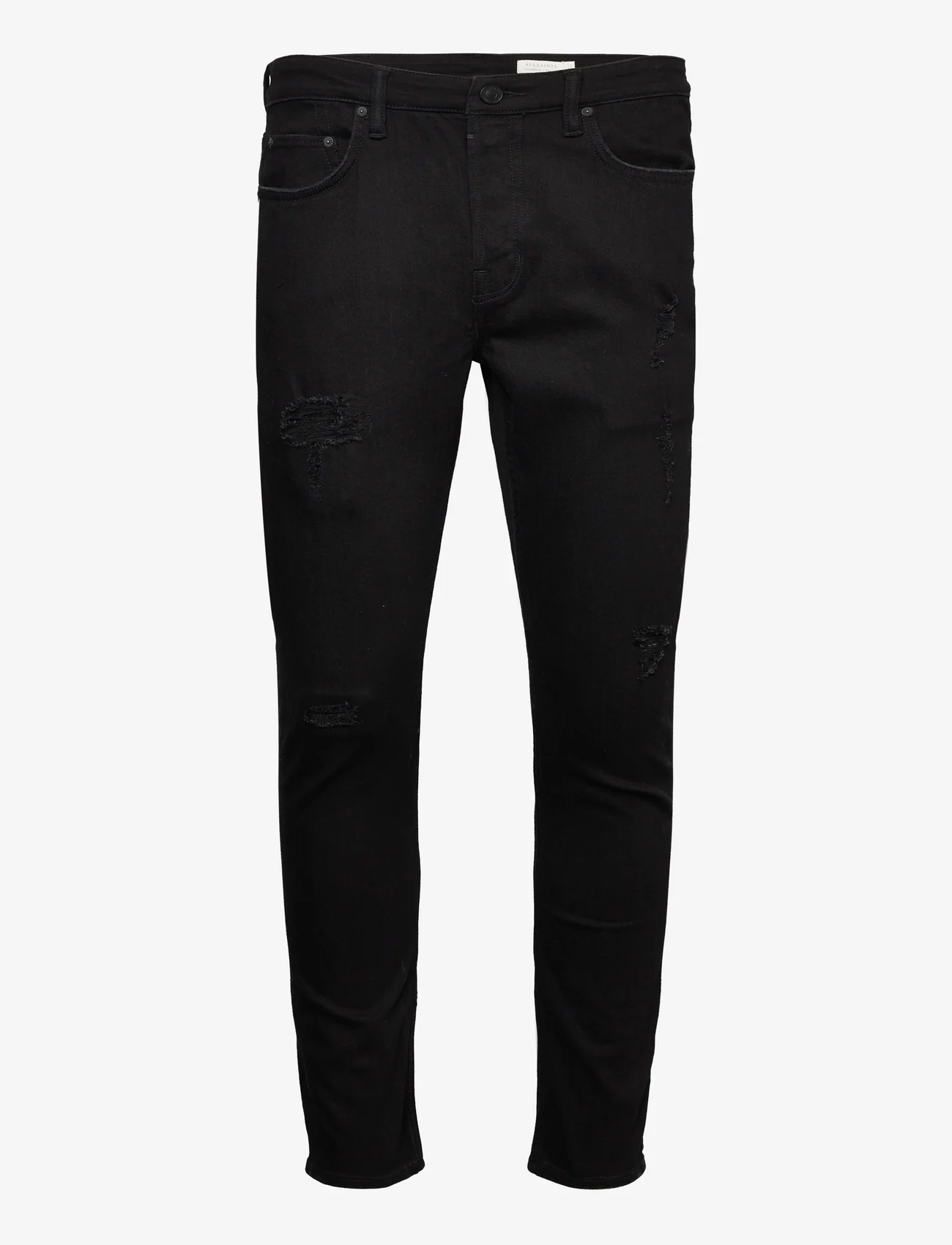 AllSaints - cigarette damaged - džinsa bikses ar šaurām starām - black - 0