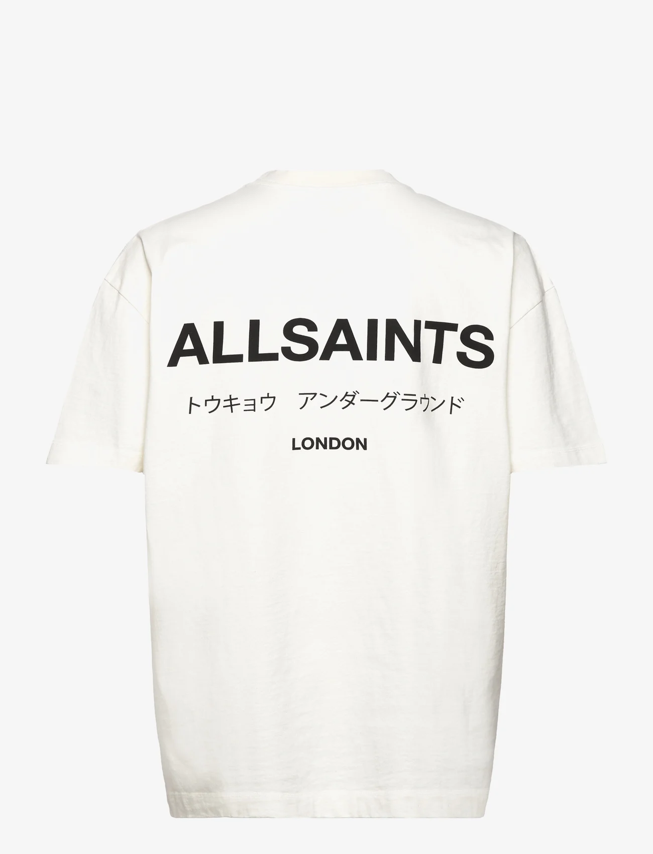 AllSaints - underground ss crew - short-sleeved t-shirts - ashen white - 1