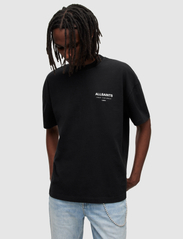 AllSaints - underground ss crew - short-sleeved t-shirts - jet black - 2