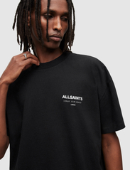 AllSaints - underground ss crew - short-sleeved t-shirts - jet black - 3