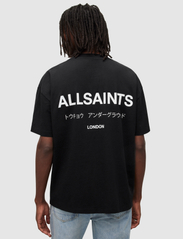 AllSaints - underground ss crew - short-sleeved t-shirts - jet black - 4