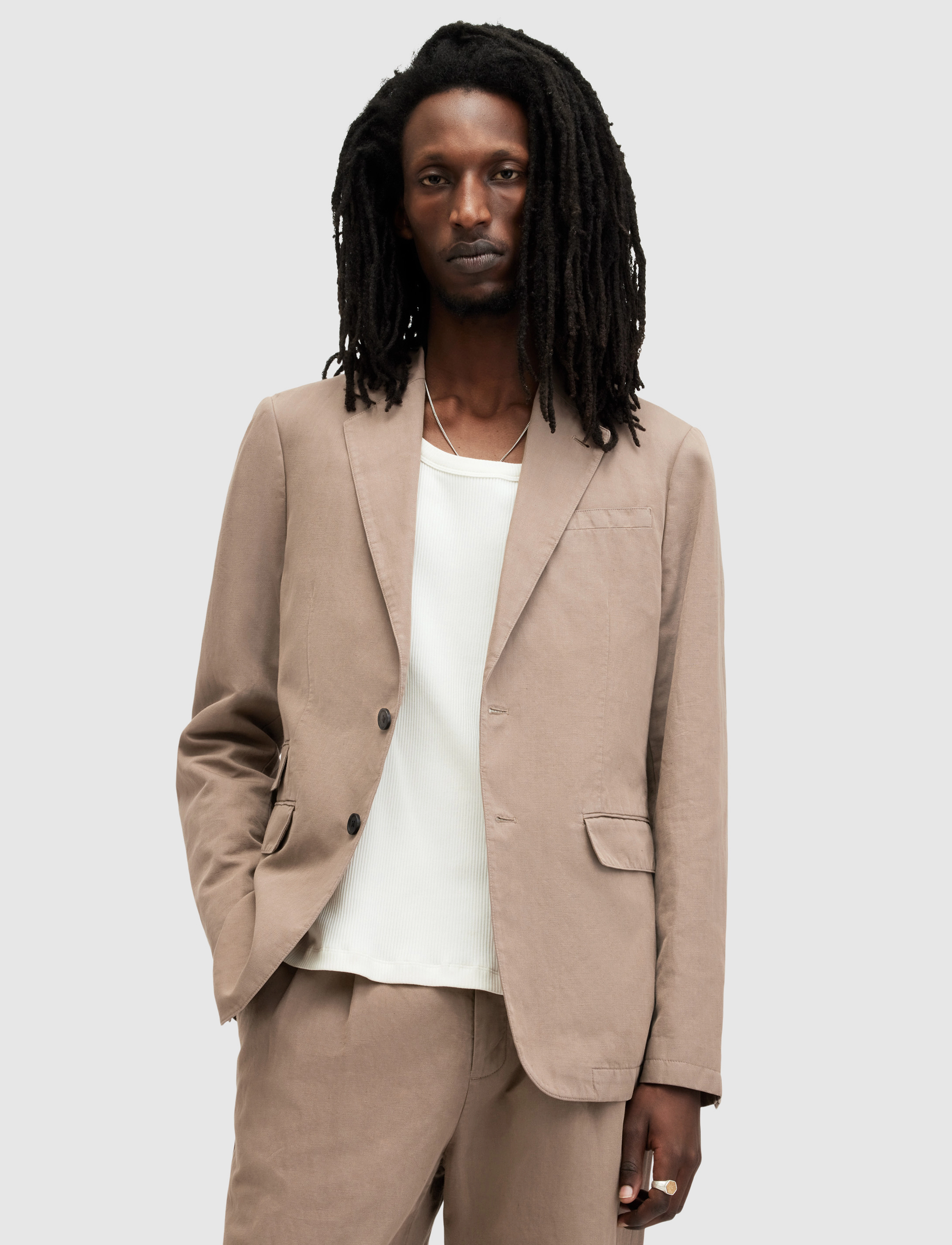 AllSaints Sainte Blazer, 34, Brown, Blazere > Enkeltradede Blazere, Herre