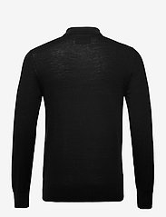 AllSaints - mode merino ls polo - knitted polos - black - 1