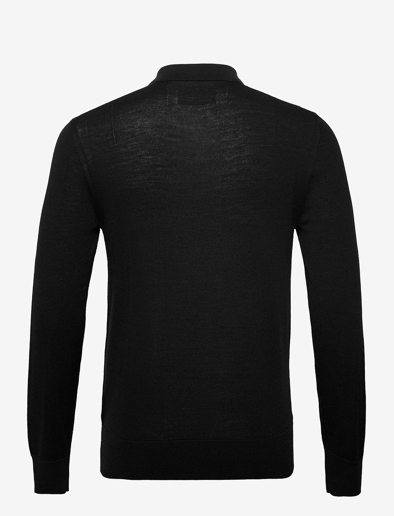 AllSaints - mode merino ls polo - black - 1