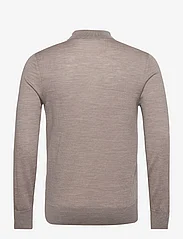 AllSaints - mode merino ls polo - knitted polos - stone taupe marl - 1