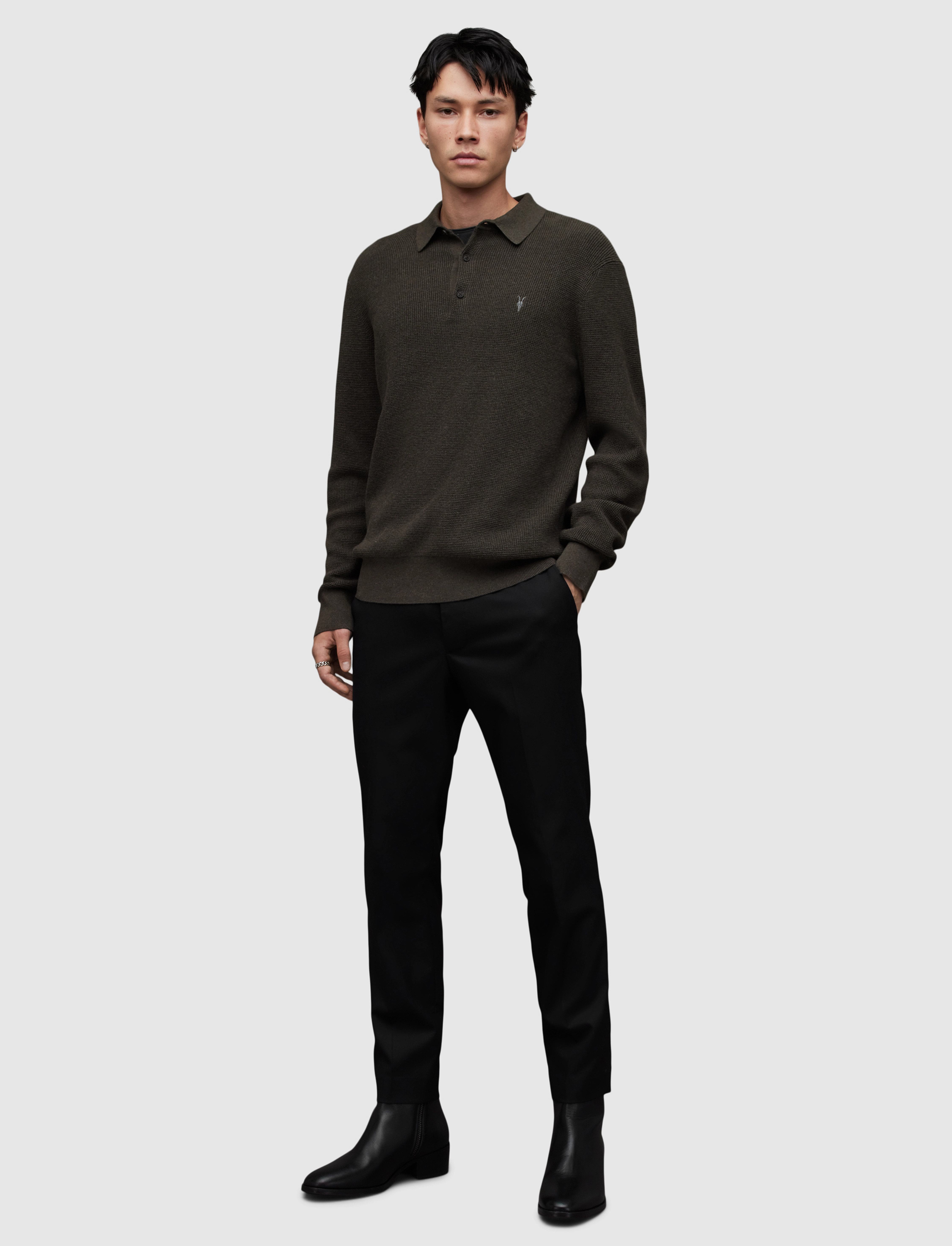 AllSaints - ASPEN LS POLO - dark ivy green mrl - 4