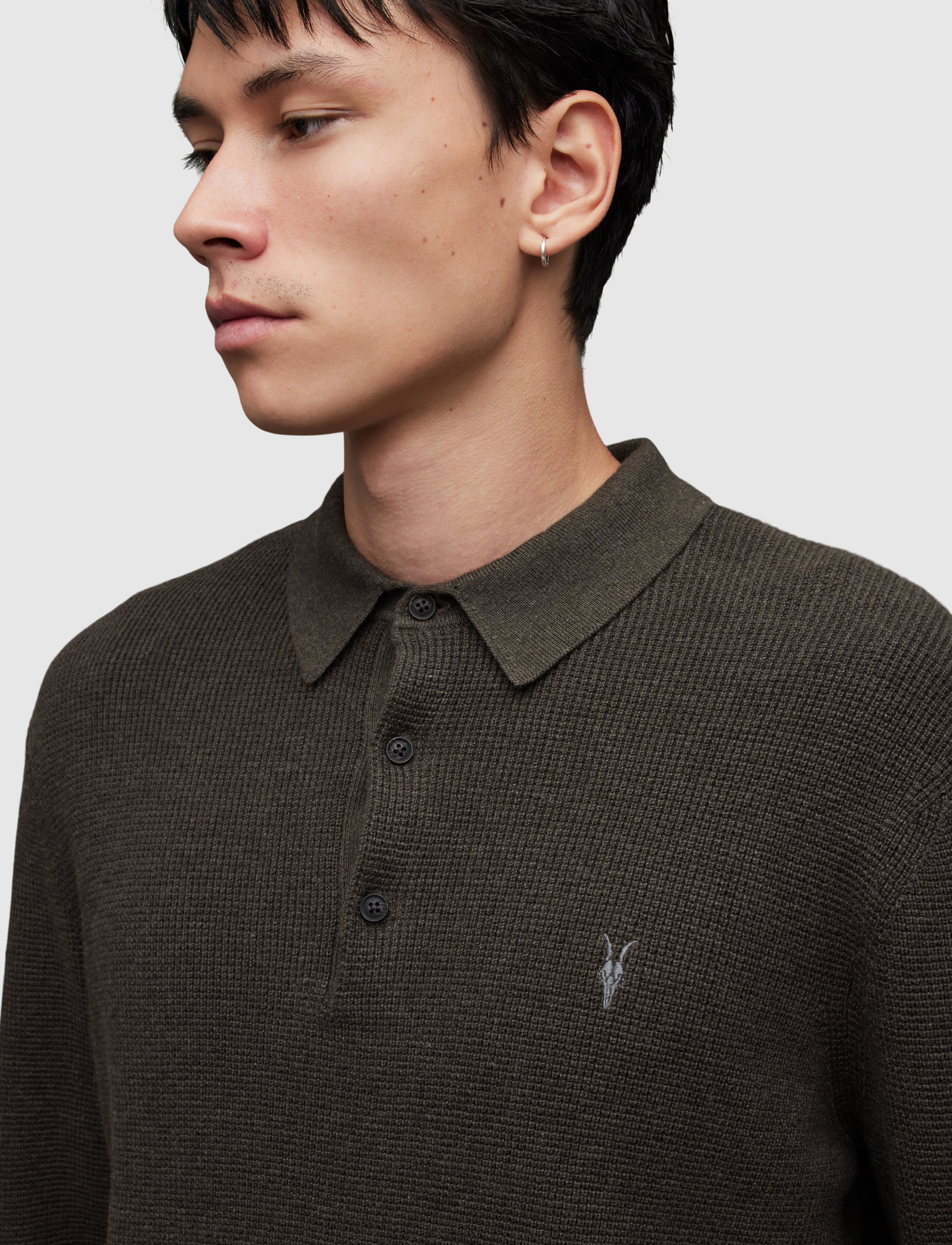 AllSaints - ASPEN LS POLO - dark ivy green mrl - 5