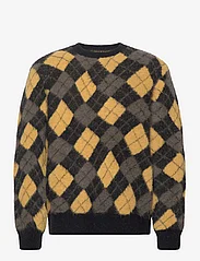 AllSaints - FITZROY CREW - knitted round necks - blk/golden yellow - 0