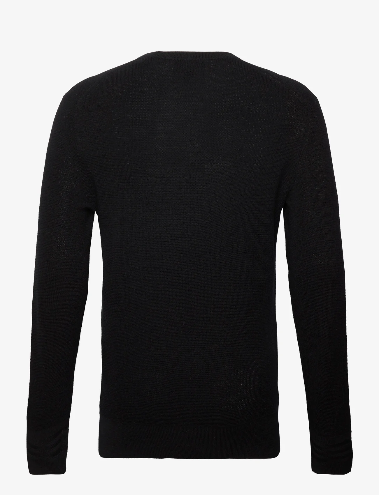 AllSaints - ivar merino crew - basic knitwear - black - 1