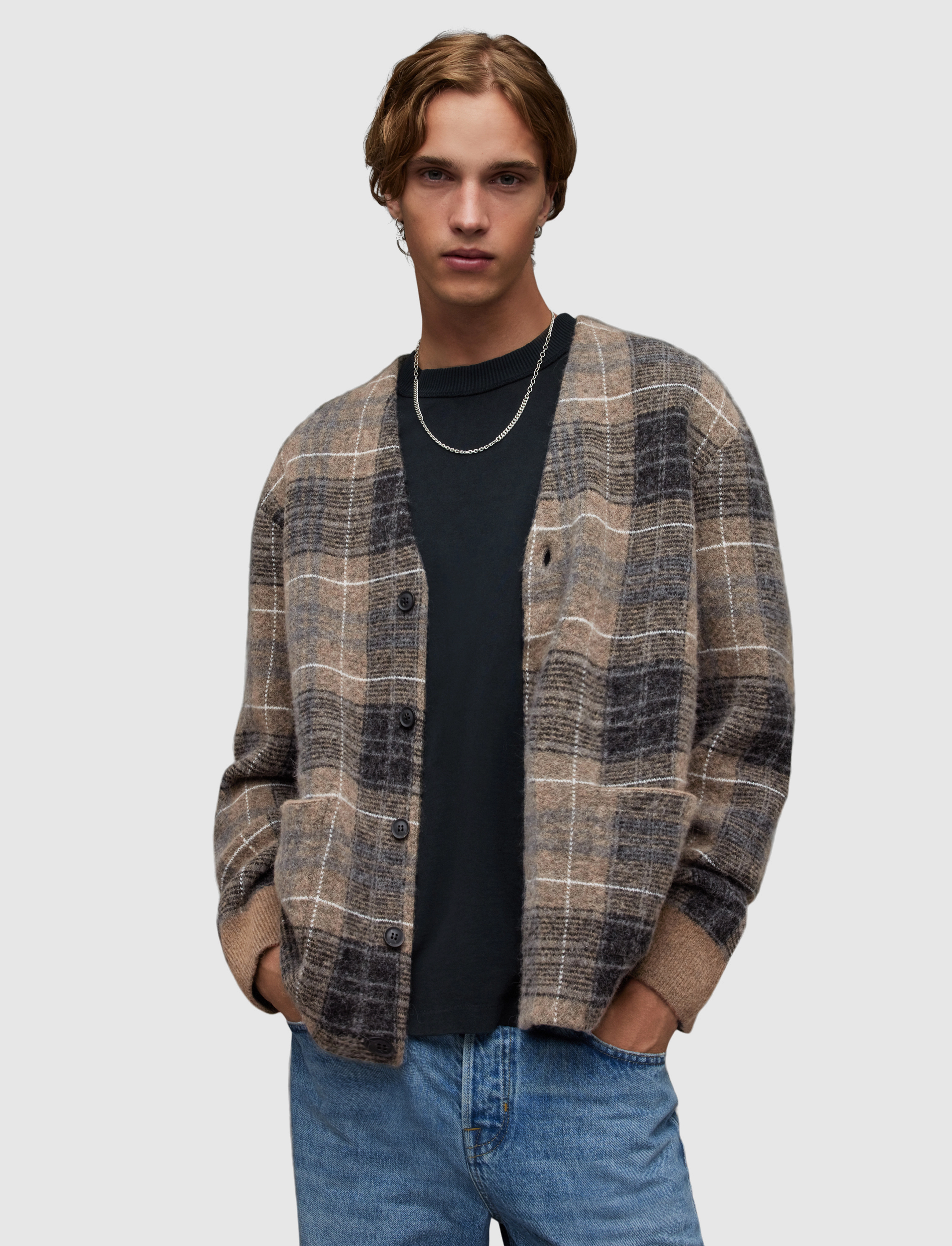 AllSaints - ALDRIN CARDIGAN - yew brown - 2