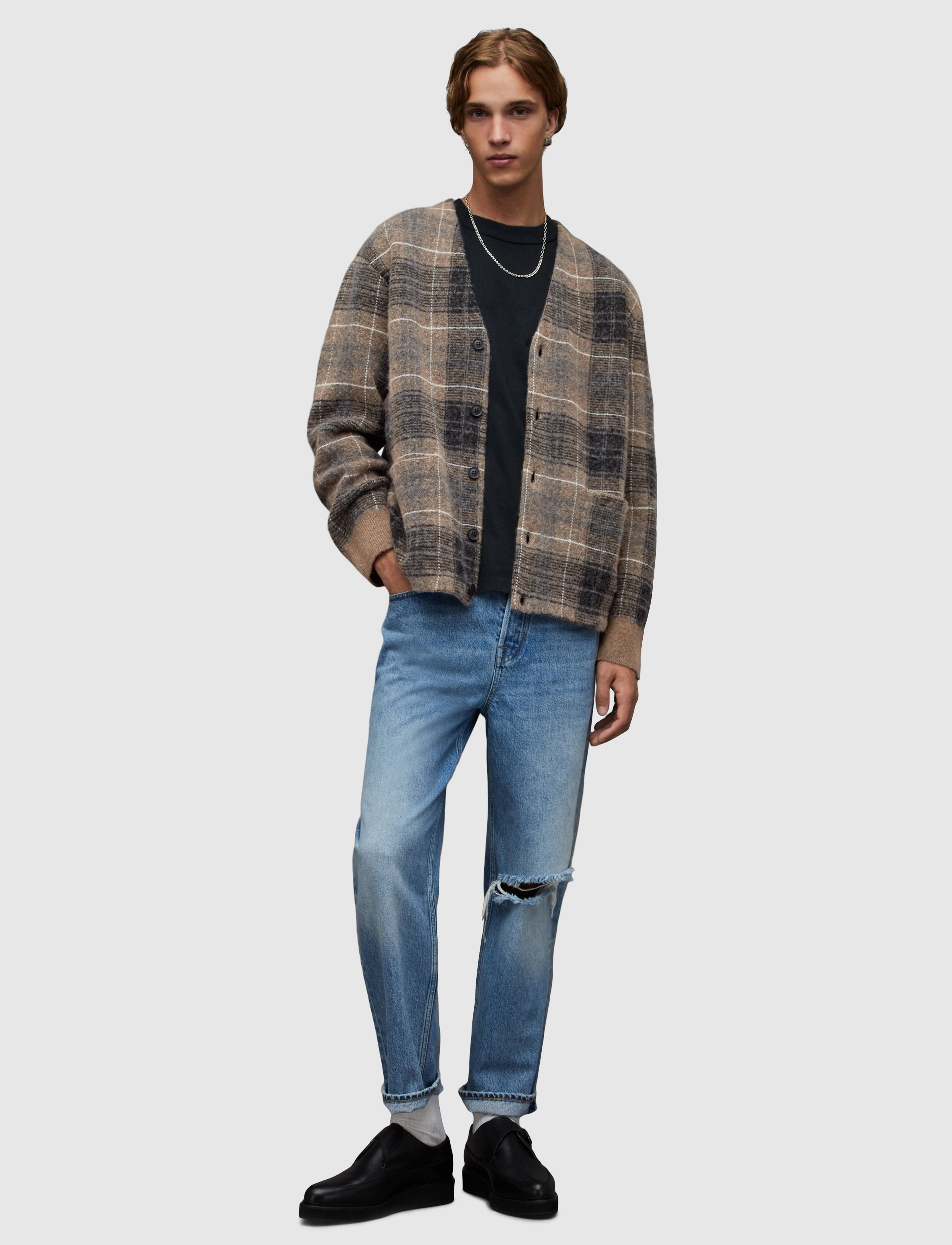 AllSaints - ALDRIN CARDIGAN - yew brown - 4