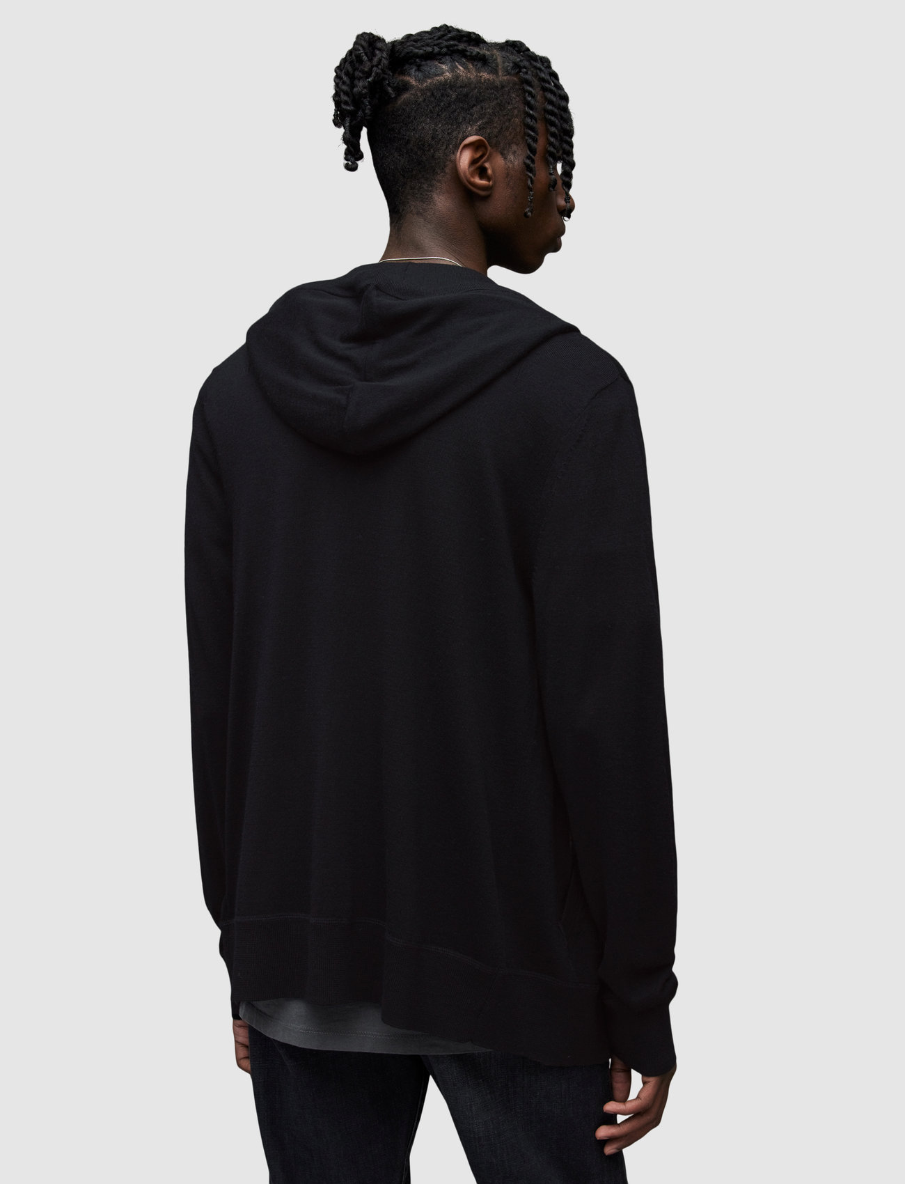 AllSaints - MODE MERINO ZIP HOODY - pullover mit durchgehendem reißverschluss - black - 0