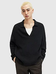 AllSaints - KANYON LS POLO - knitted v-necks - black - 2