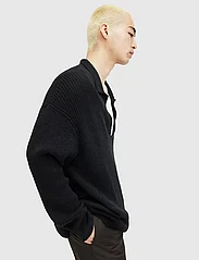 AllSaints - KANYON LS POLO - megztinis su v formos apykakle - black - 7