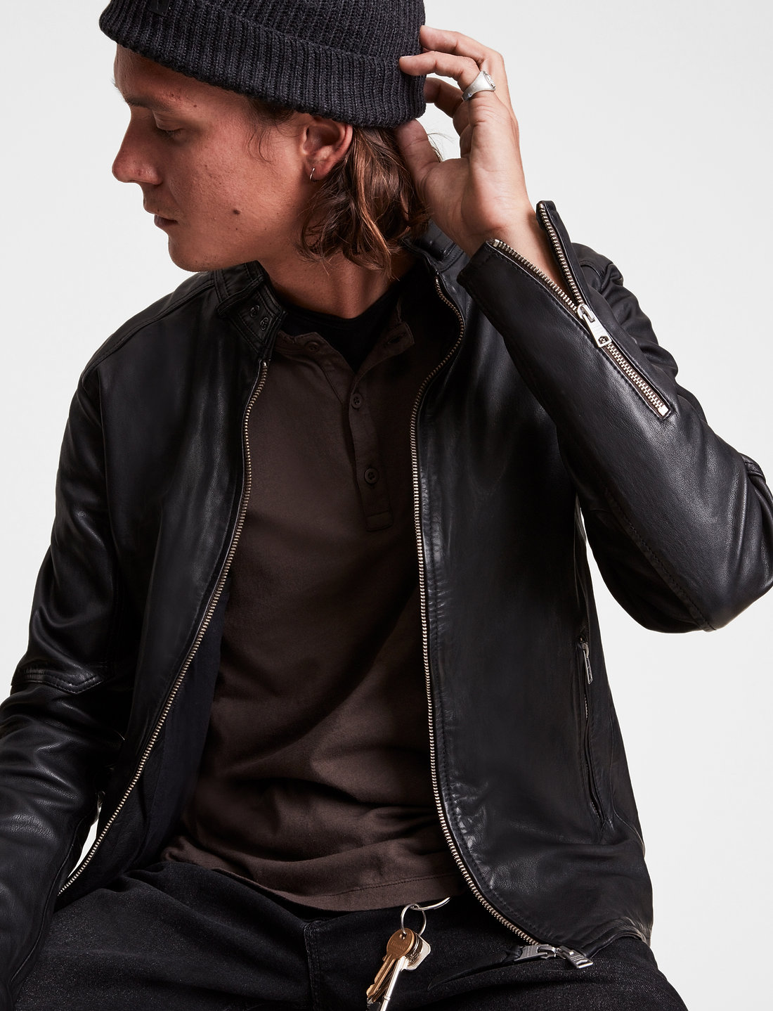 All saints sales cora leather jacket