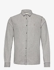 AllSaints - gleason ls shirt - chemises en jean - grey - 0