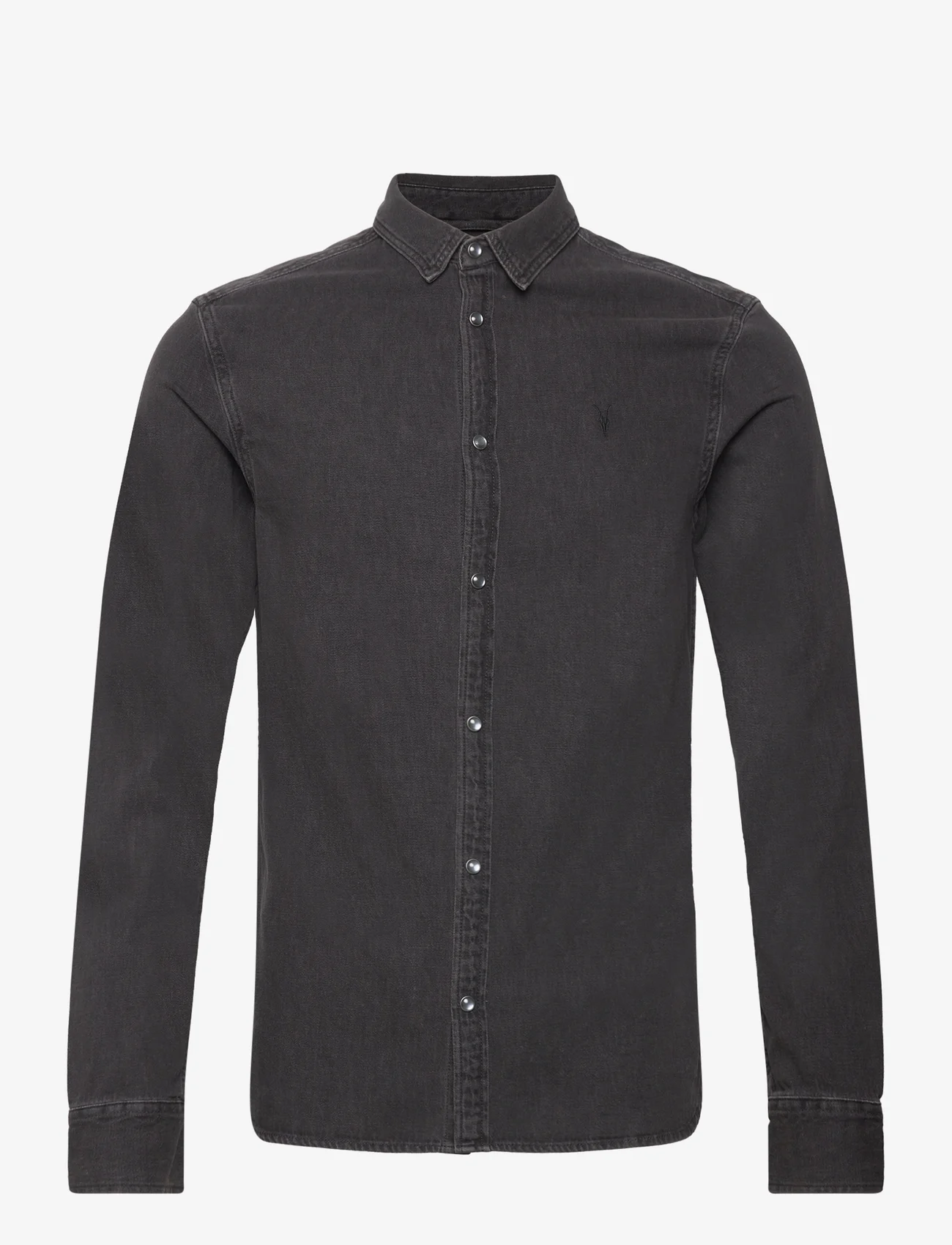 AllSaints - gleason ls shirt - jeanshemden - washed black - 0