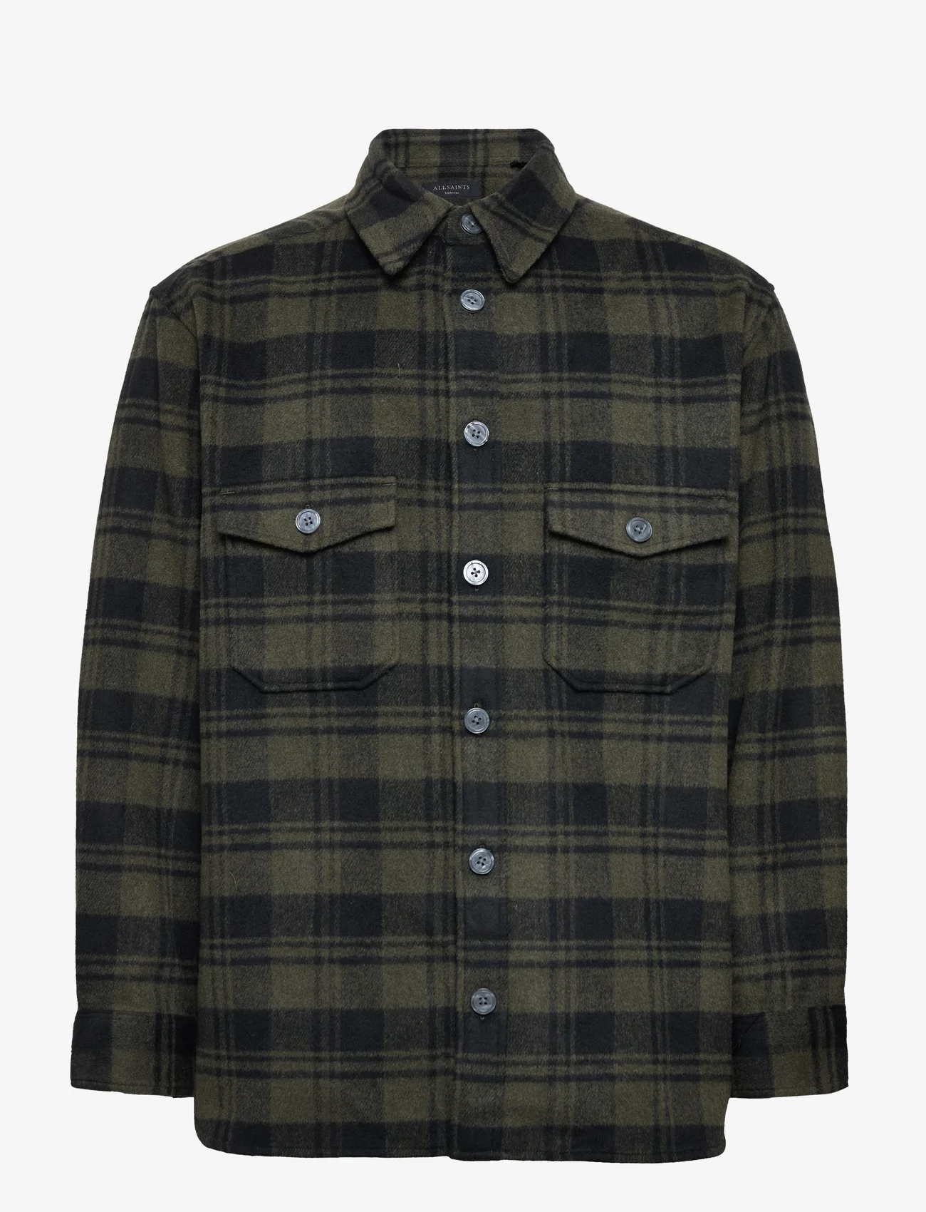 AllSaints - ASBURY LS SHIRT - ruudulised särgid - khaki green - 0