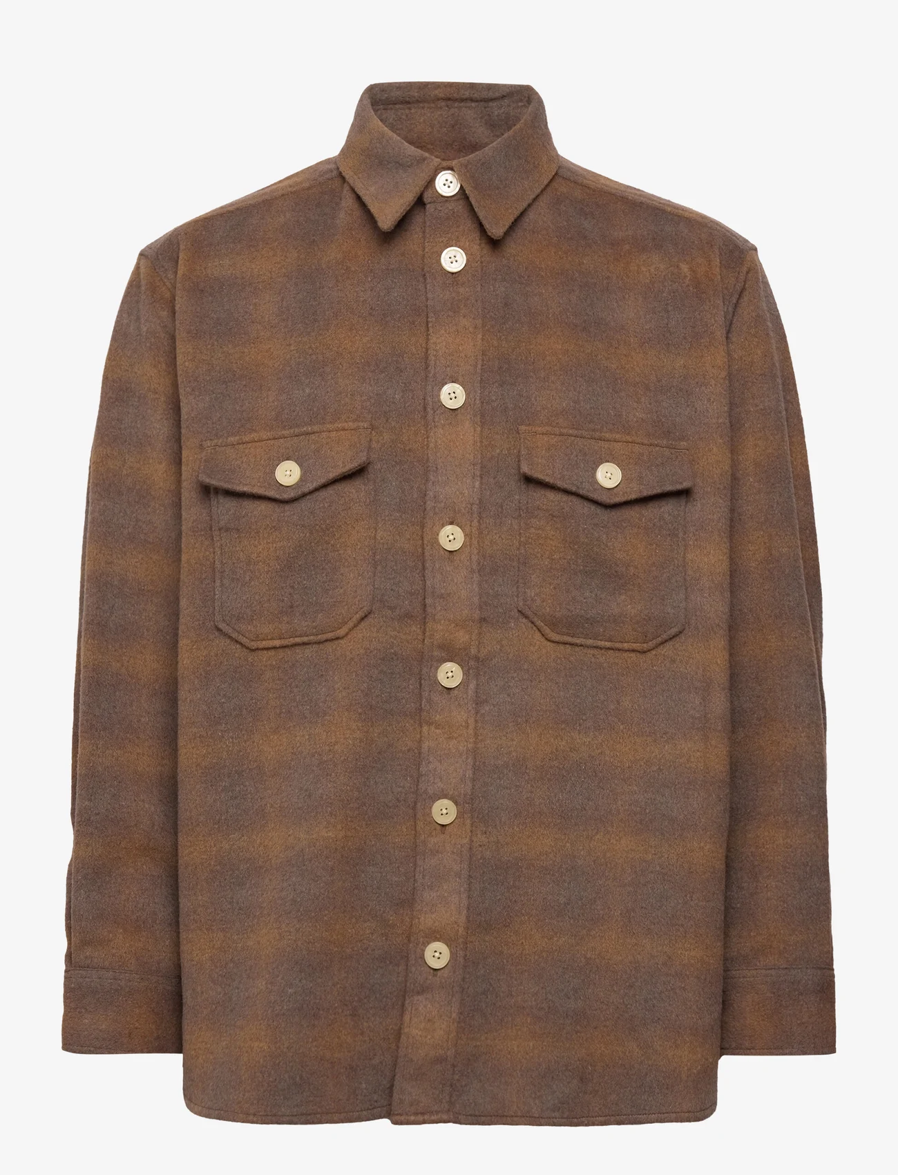 AllSaints - BARBA LS SHIRT - ternede skjorter - brown - 0