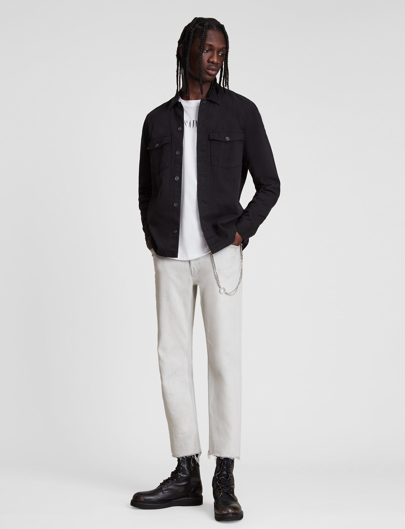 AllSaints - SPOTTER LS SHIRT - black - 4