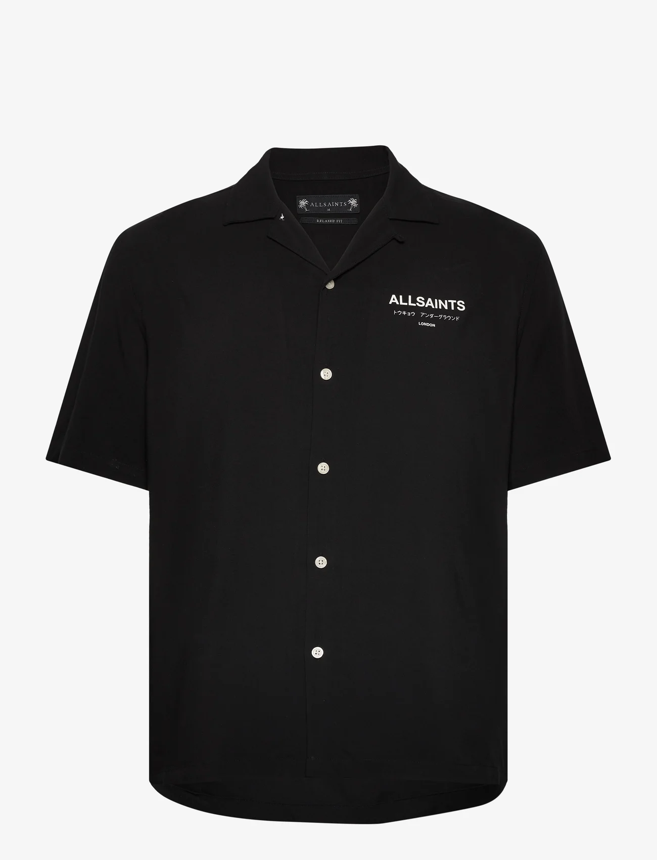 AllSaints - UNDERGROUND SS SHIRT - short-sleeved shirts - jet black/ecru - 0