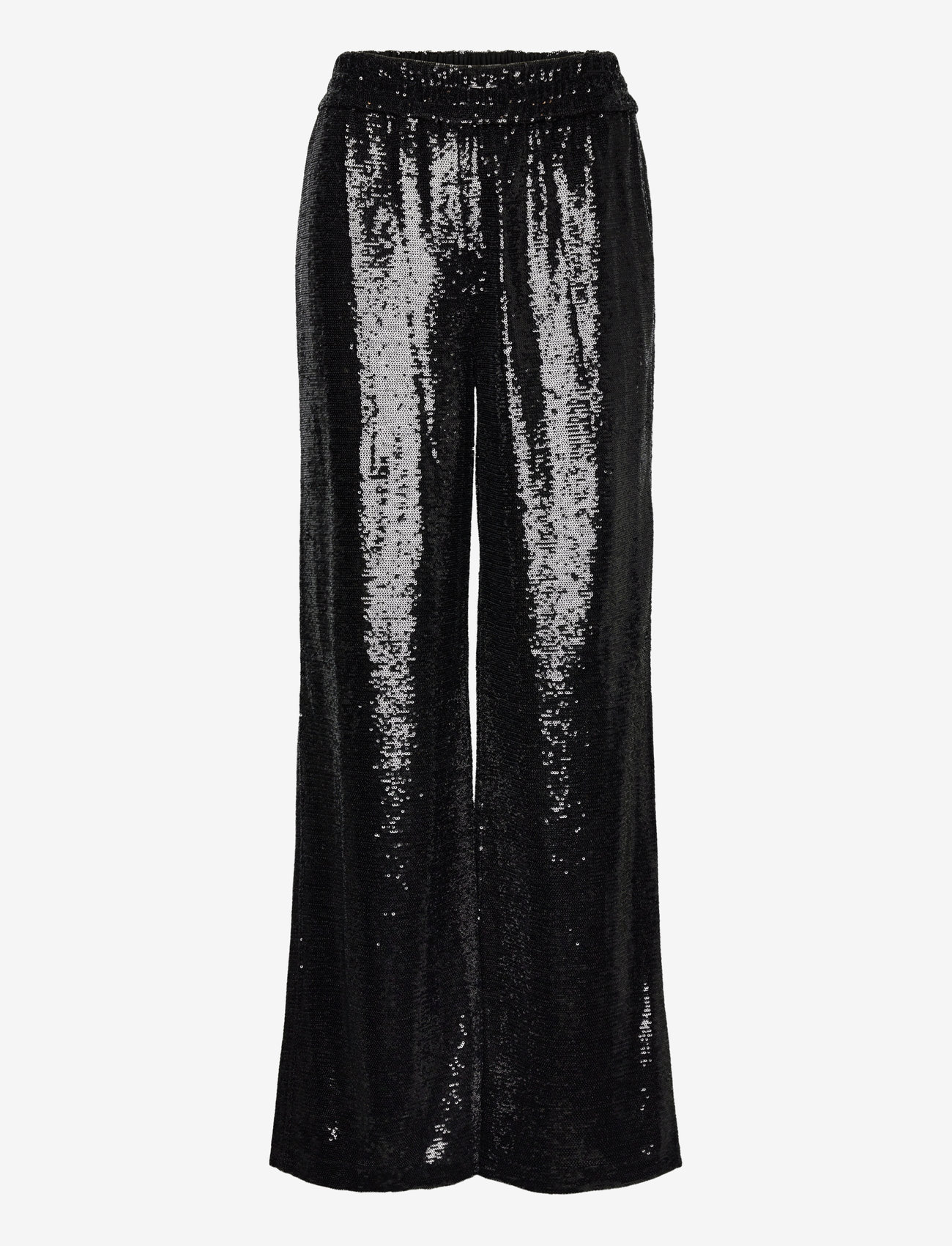 AllSaints - CHARLI SEQUIN TROUSER - hosen mit weitem bein - black - 0