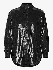 AllSaints - CHARLI SEQUIN SHIRT - long-sleeved shirts - black - 0
