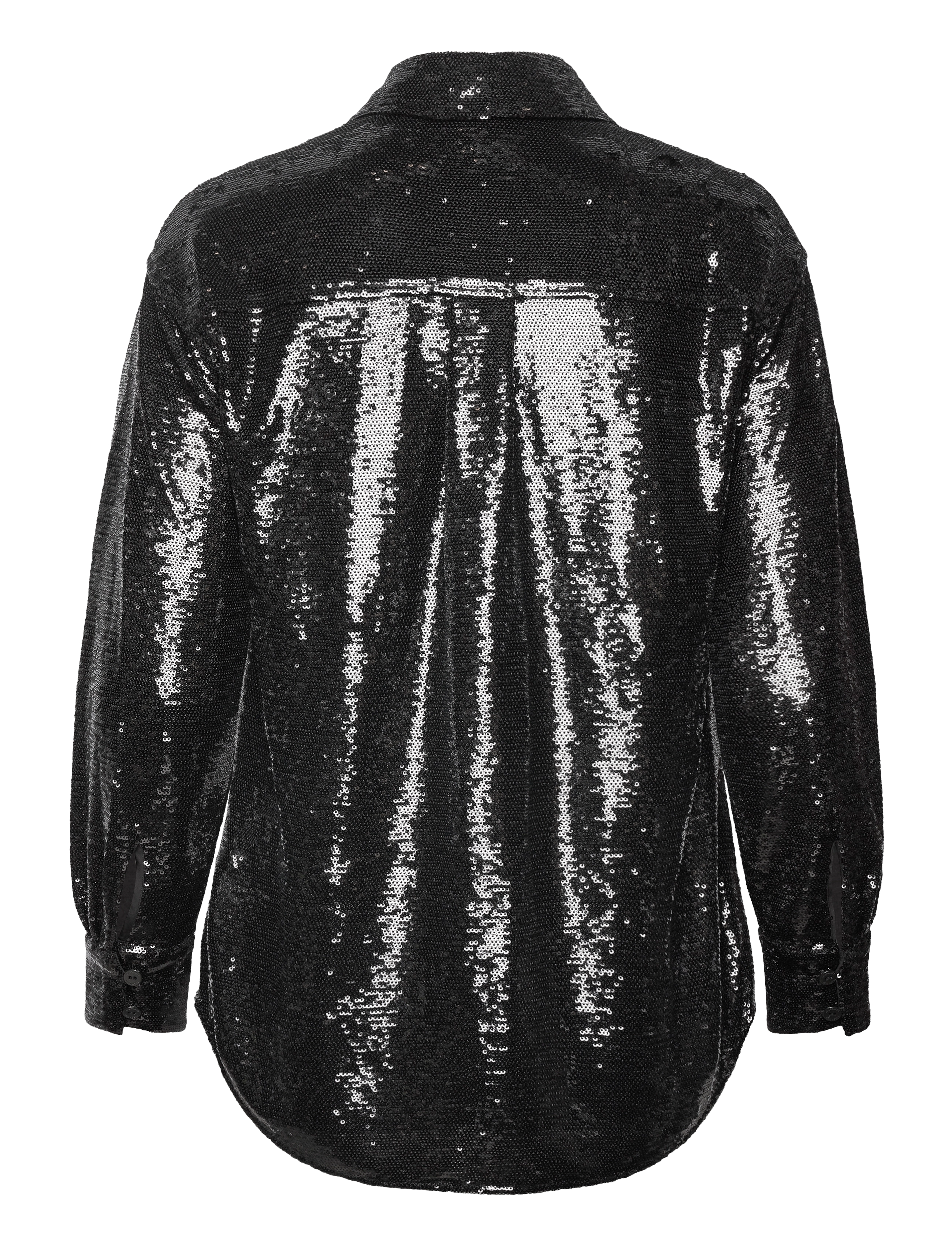 AllSaints - CHARLI SEQUIN SHIRT - langärmlige hemden - black - 1