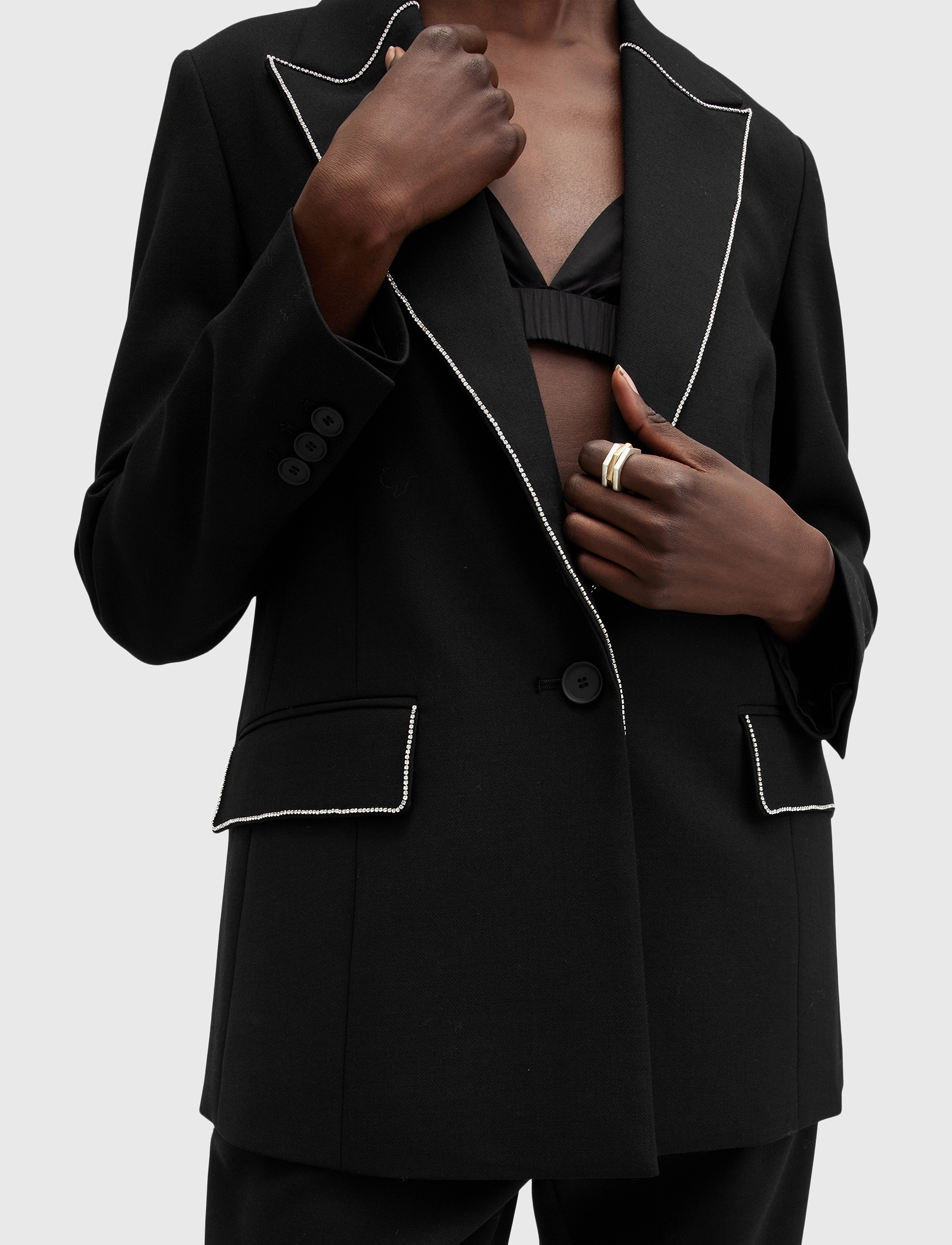AllSaints - ATLAS KRYS BLAZER - festtøj til outletpriser - black - 3