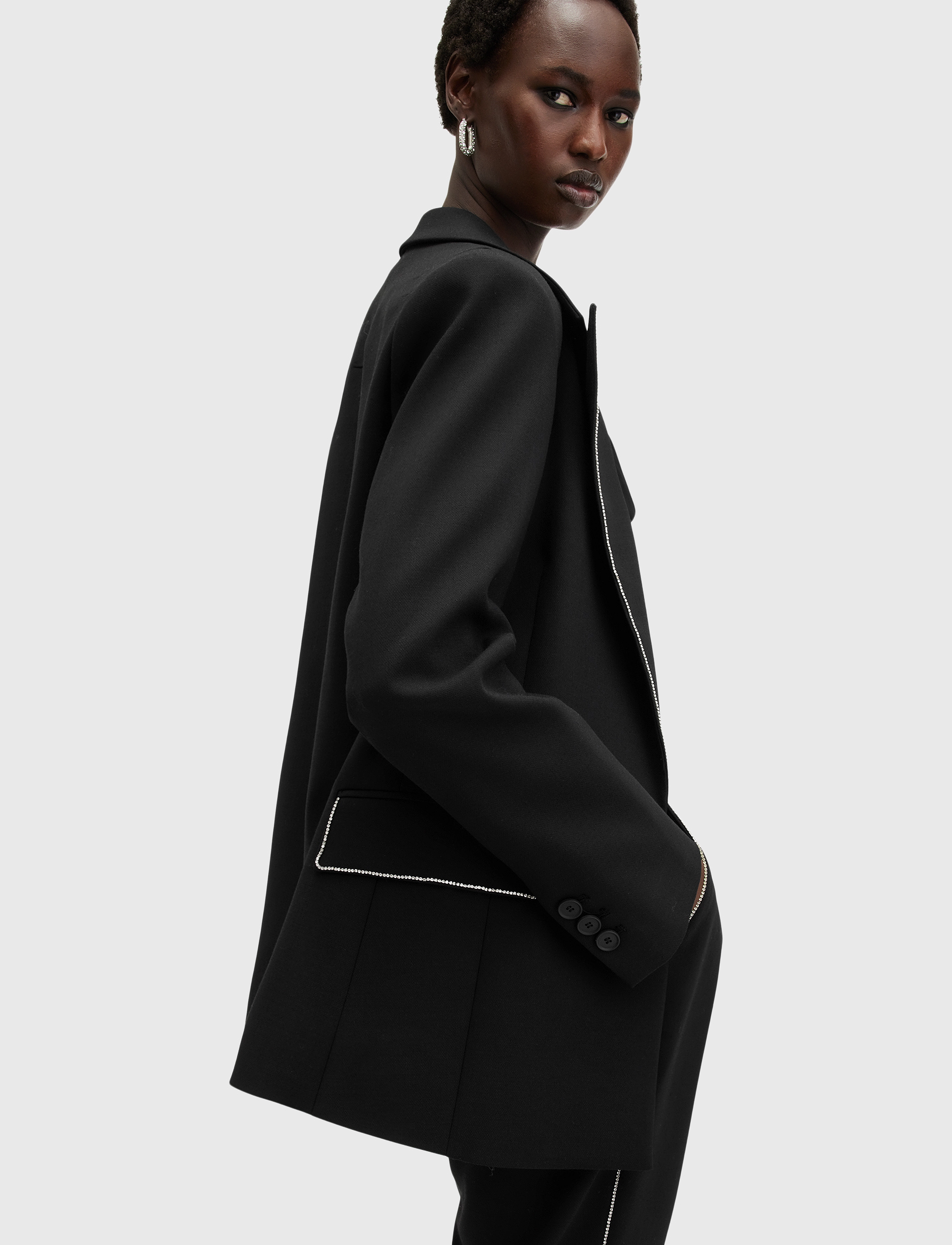 AllSaints - ATLAS KRYS BLAZER - festtøj til outletpriser - black - 4
