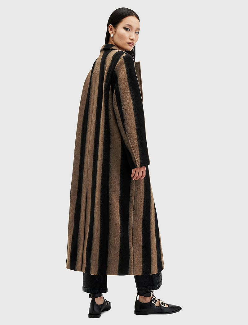 AllSaints - JAMES STRIPE COAT - vinterjakker - brown/black - 2
