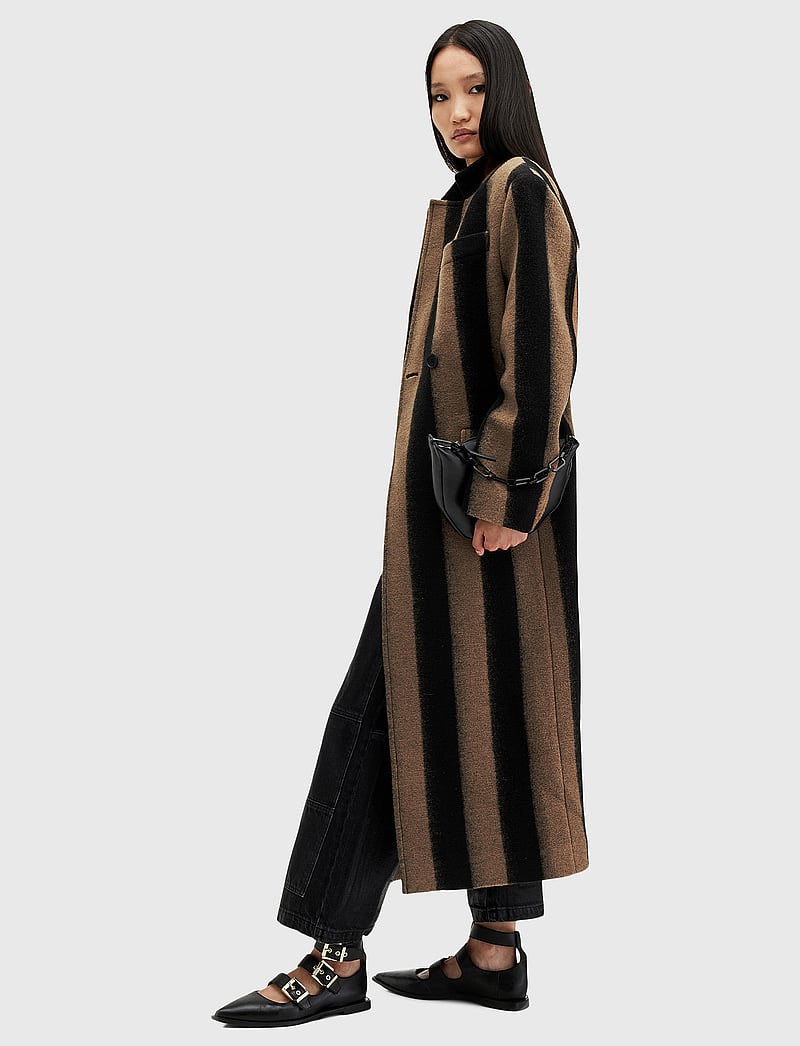 AllSaints - JAMES STRIPE COAT - vinterjakker - brown/black - 5