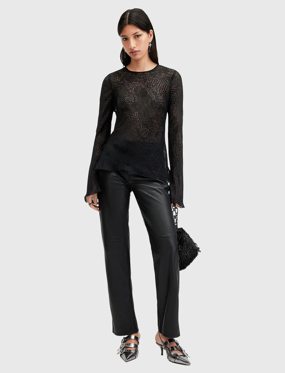 AllSaints - JADA TOP - langærmede toppe - black - 3