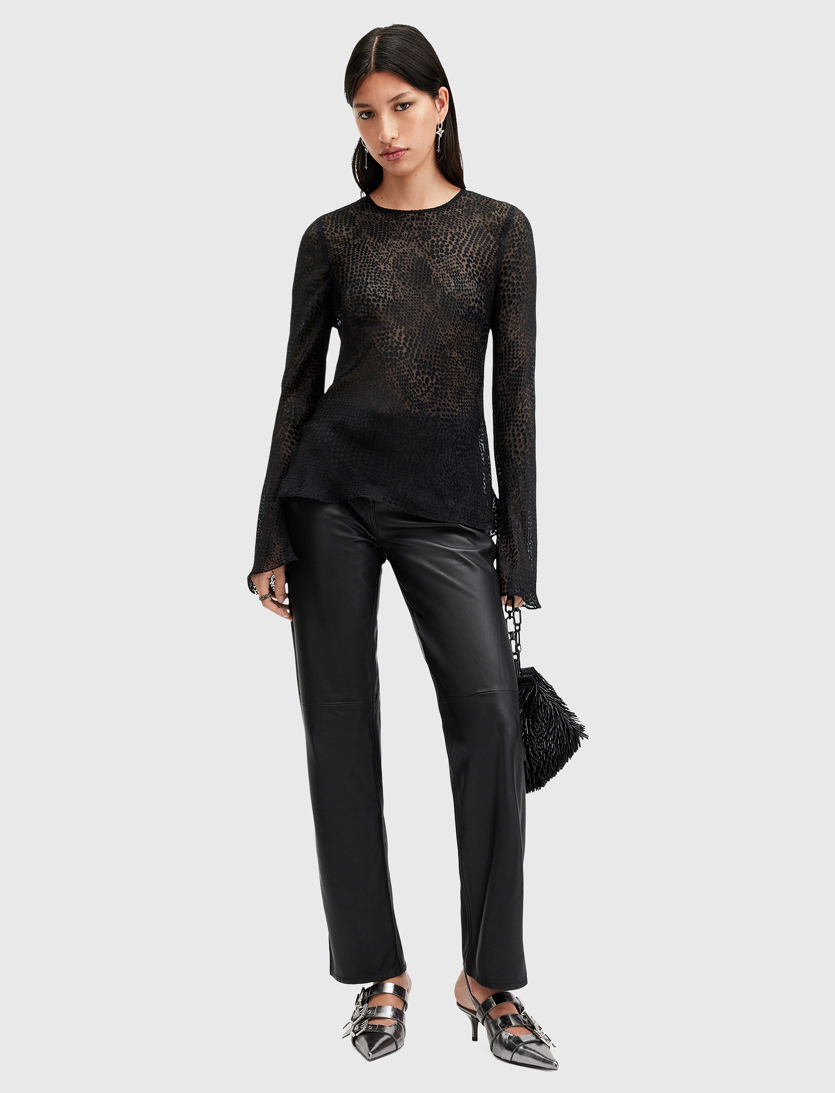 AllSaints - JADA TOP - långärmade toppar - black - 3
