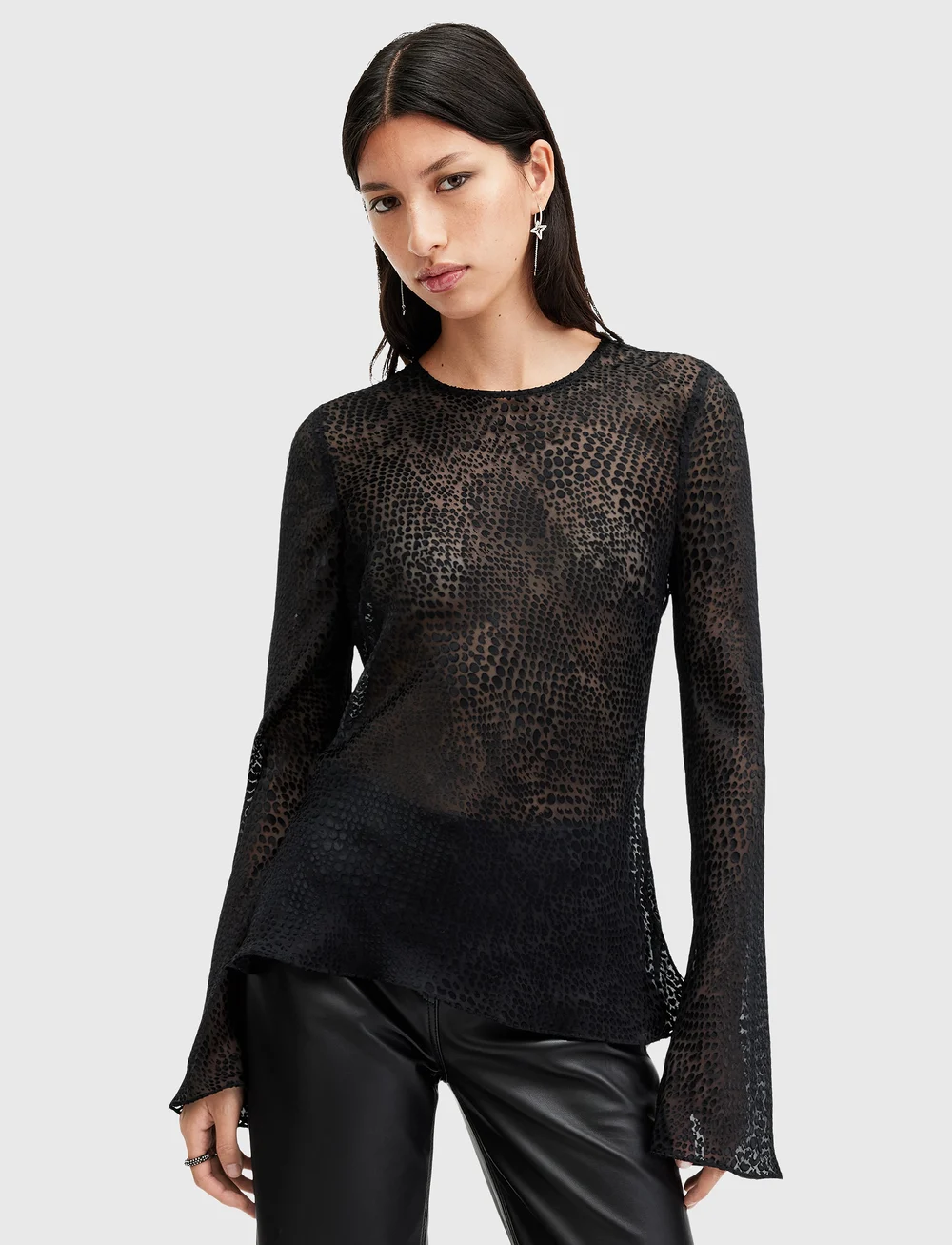 AllSaints - JADA TOP - langærmede toppe - black - 4