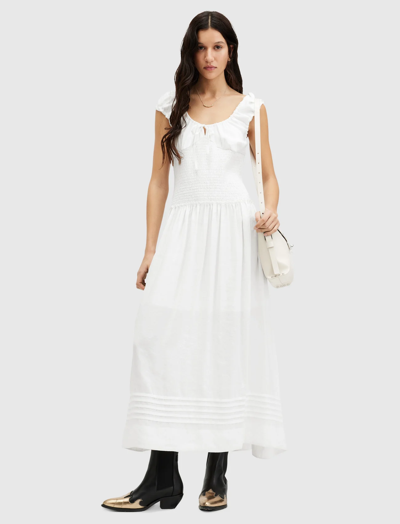 AllSaints - ELIZA MAXI DRESS - kesämekot - chalk white - 0