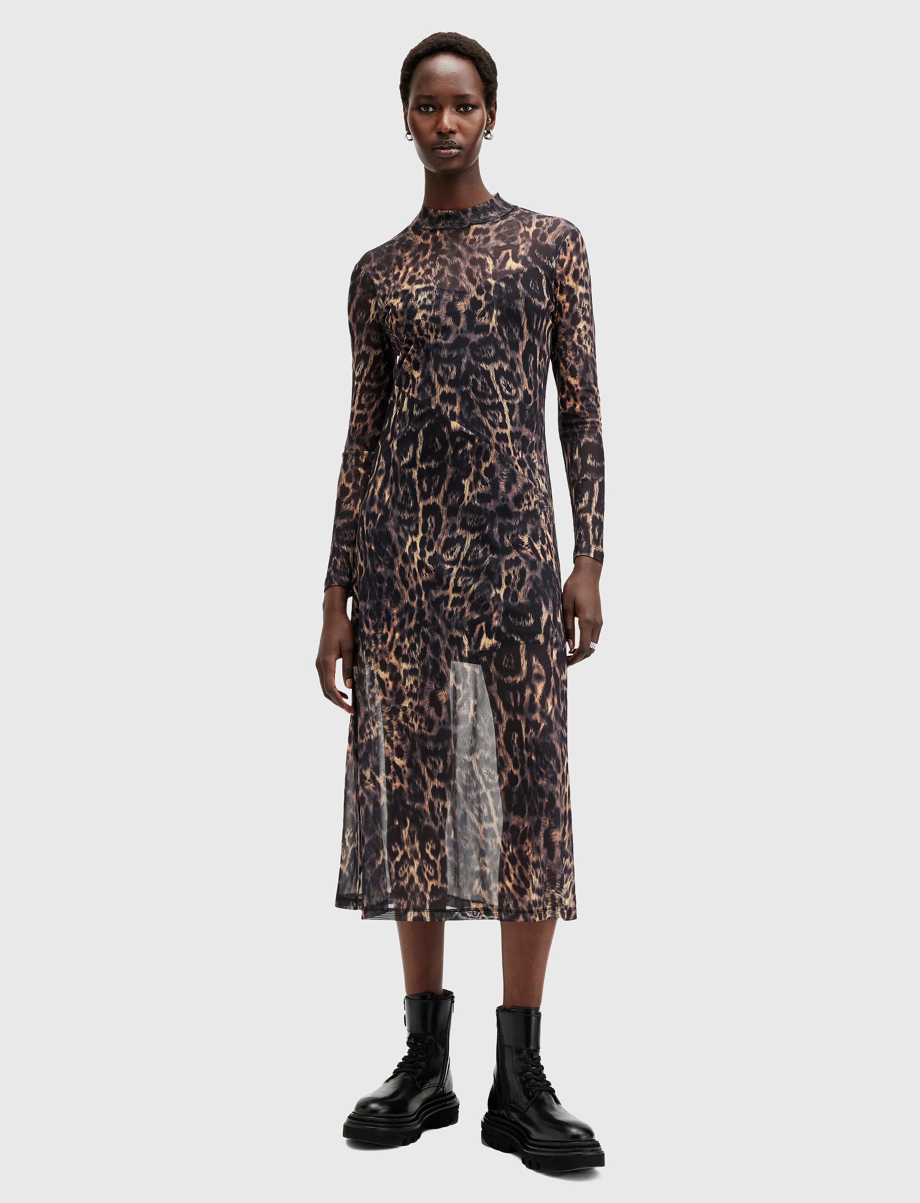 AllSaints - HANNA MESH DRESS - t-shirtkjoler - jinx golden brown - 2