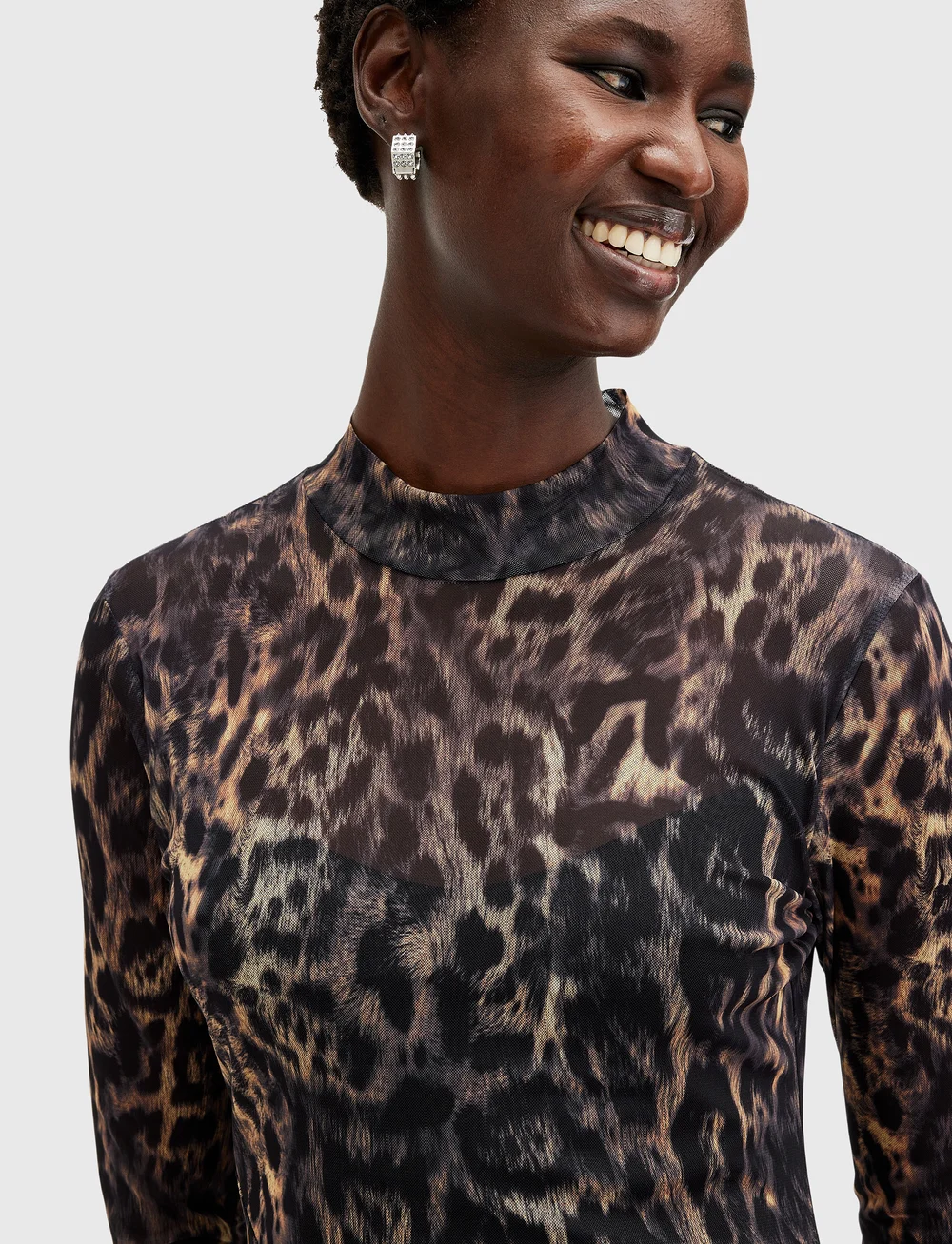 AllSaints - HANNA MESH DRESS - t-shirtklänningar - jinx golden brown - 3