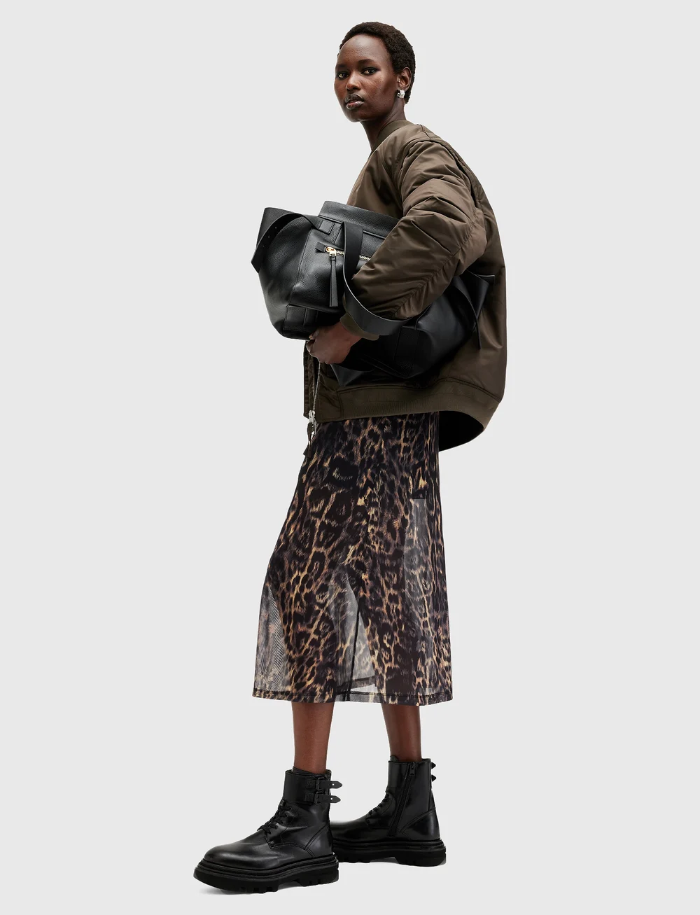 AllSaints - HANNA MESH DRESS - t-shirtklänningar - jinx golden brown - 4