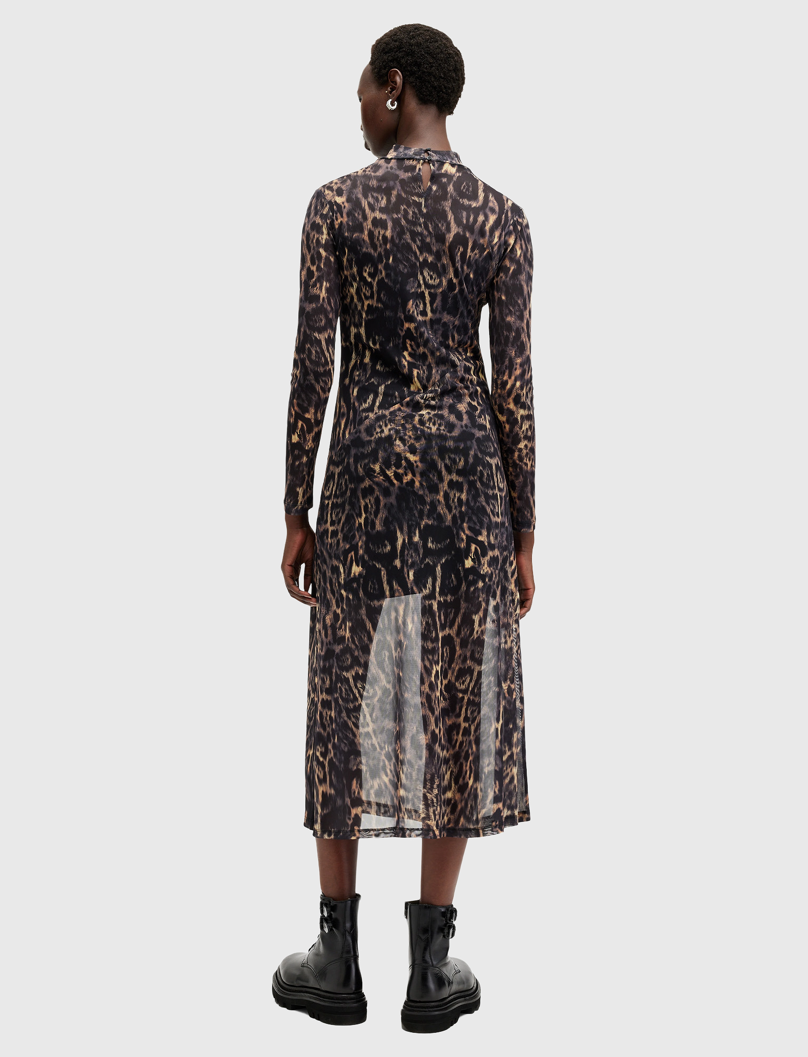 AllSaints - HANNA MESH DRESS - t-shirtkjoler - jinx golden brown - 5