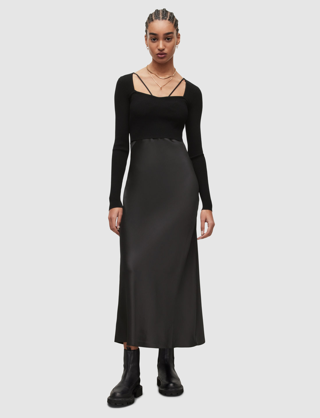 AllSaints Sassi Dress Midi dresses Boozt