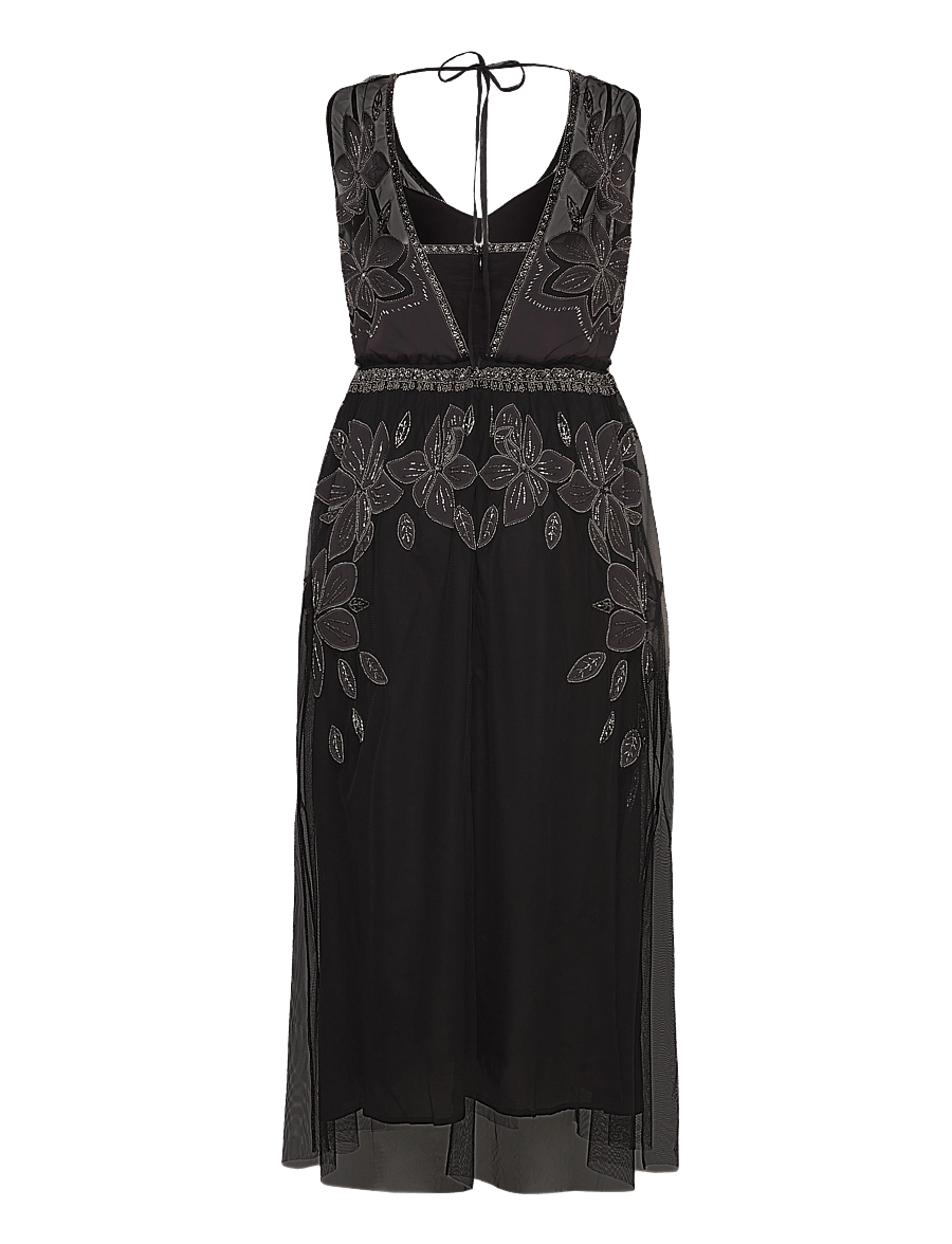 AllSaints - LAIA EMB DRESS - midikleider - black - 1